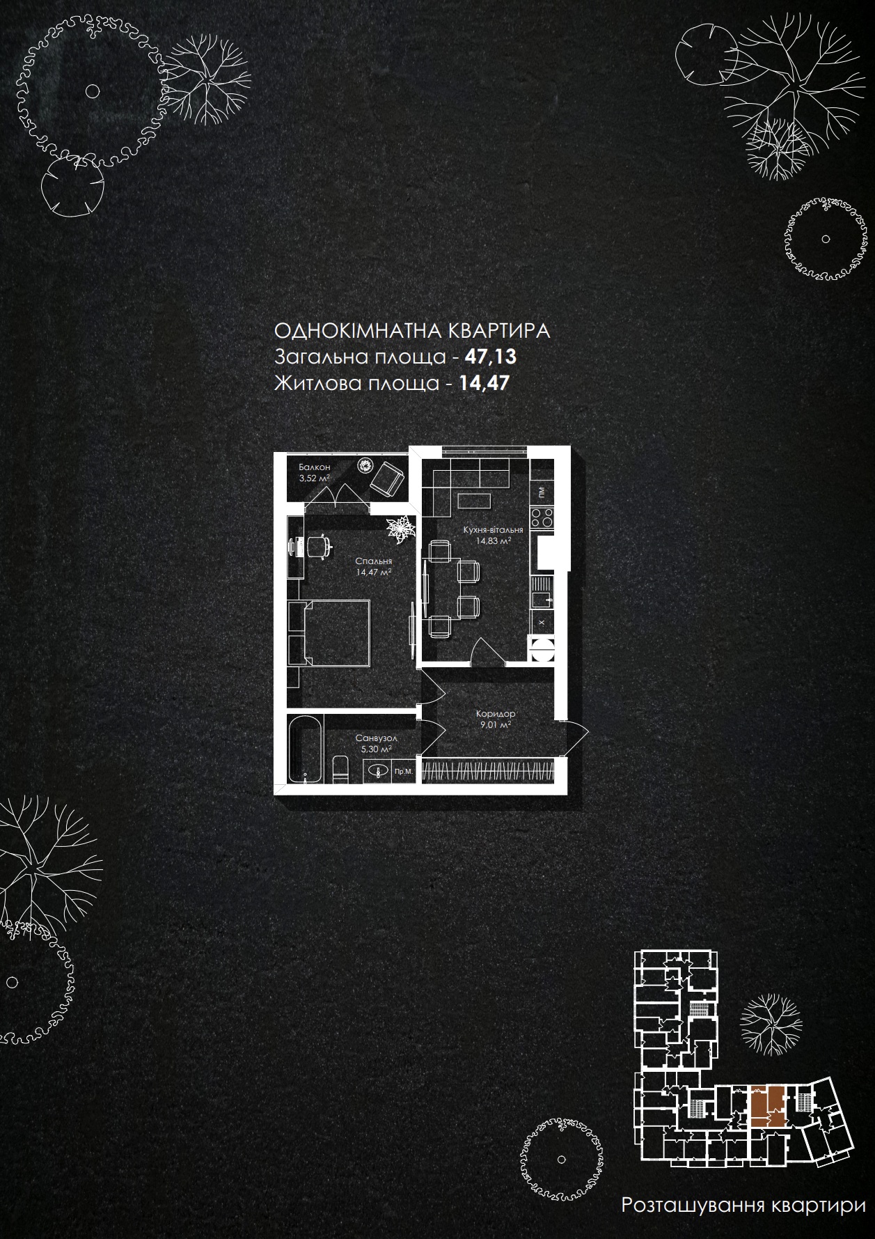 Планування 2-кімнатної квартири